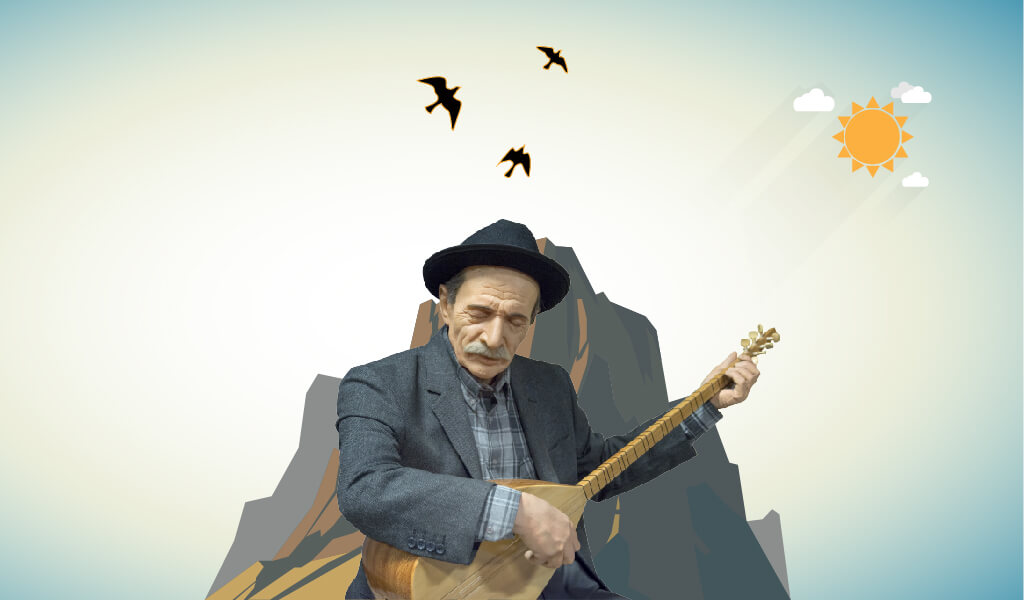 6 resimli tasvirle aşık veysel’in uzun ince bir yoldayım türküsü