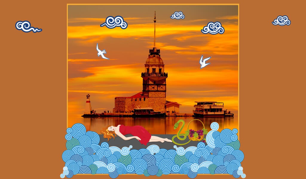 kız kulesi illüstrasyon