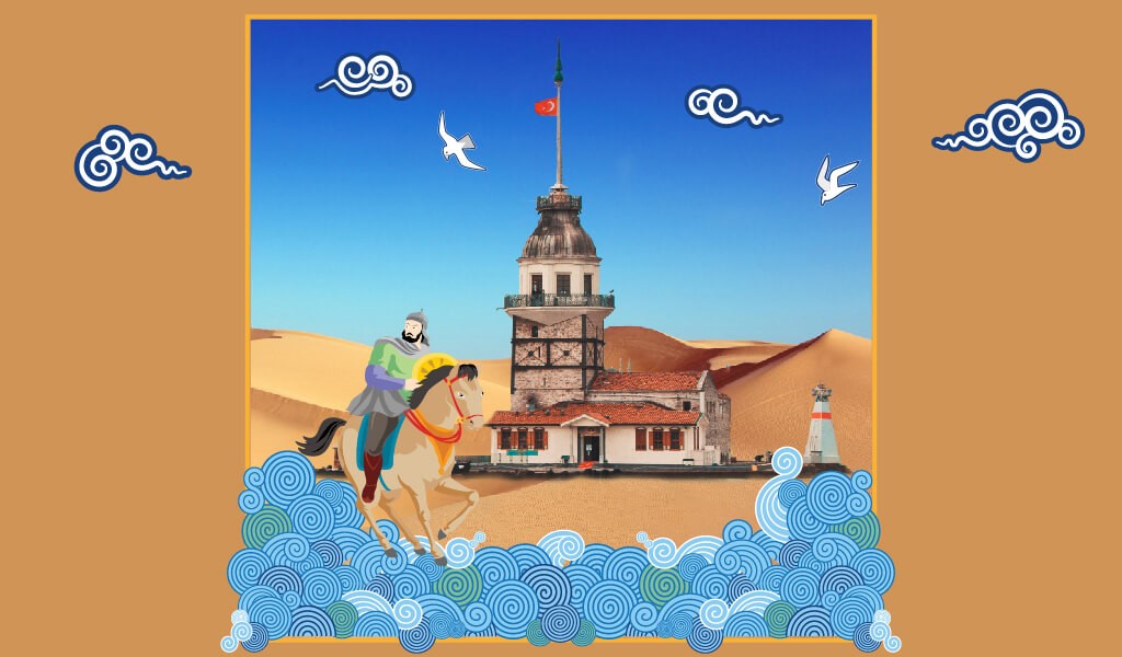 kız kulesi illüstrasyon