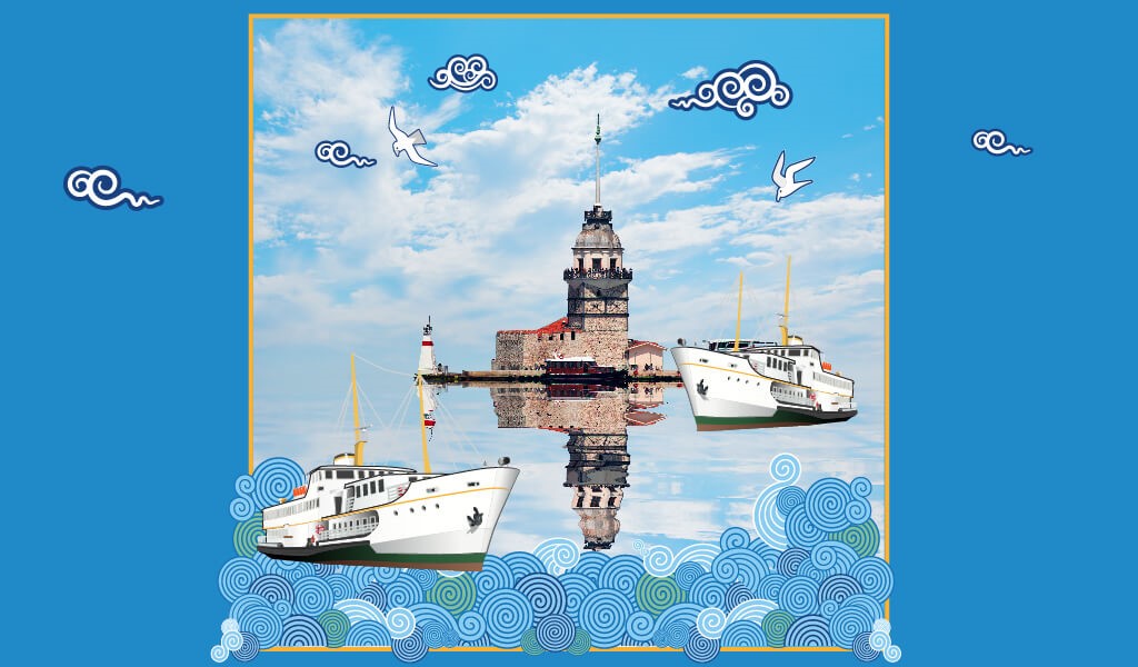 kız kulesi illüstrasyon