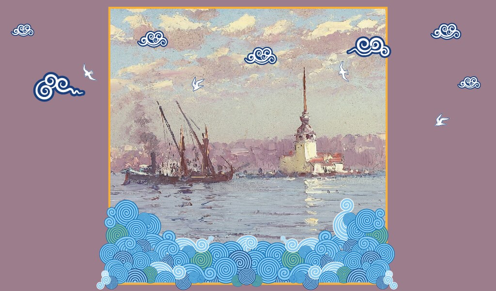 kız kulesi illüstrasyon