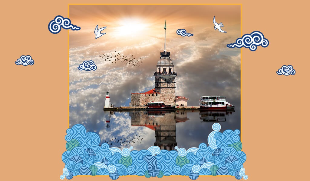 kız kulesi illüstrasyon